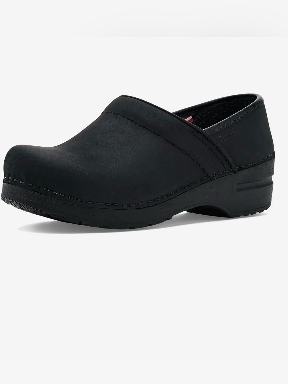 Sanita black closed back Professional Oiled Nubuck clogs 41